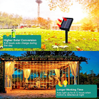 Solar Powered Warm White LED Fairy Curtain Lights, - Waterproof Outdoor Window Patio Garden Holiday Lighting