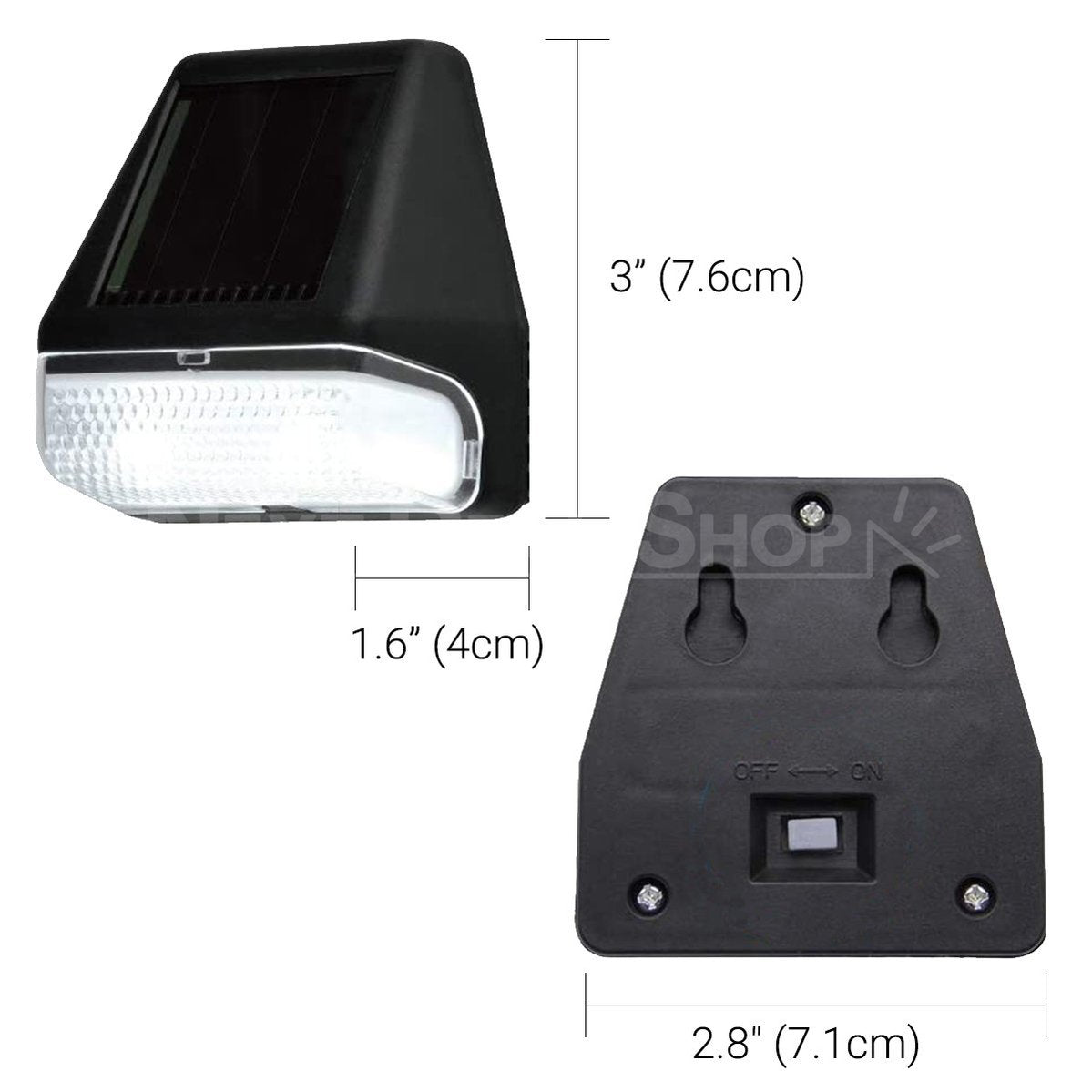 Solar Powered Warm White LED Fence Light - Weatherproof Outdoor Deck Patio Garden Exterior Lighting