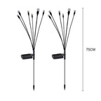Solar Powered Warm White LED Firefly Stake Light - 2 Pack, Weatherproof Outdoor Lawn Pathway Garden Lighting