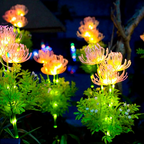 Solar Powered Warm White LED Flower Garden Stake Lights - Weatherproof Lawn & Pathway Lighting