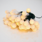 Solar Powered Warm White LED Globe String Lights - 23 ft, 50 LED, Weatherproof Outdoor Home Holiday Garden Party Decor Lighting