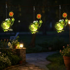 Solar Powered Warm White LED Metal Frog Hanging Light - Weatherproof Patio & Tree Hanging Lighting