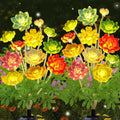 Solar Powered Warm White LED Succulent Stake Light - 2 Pack, Weatherproof Outdoor Lawn Pathway Garden Lighting