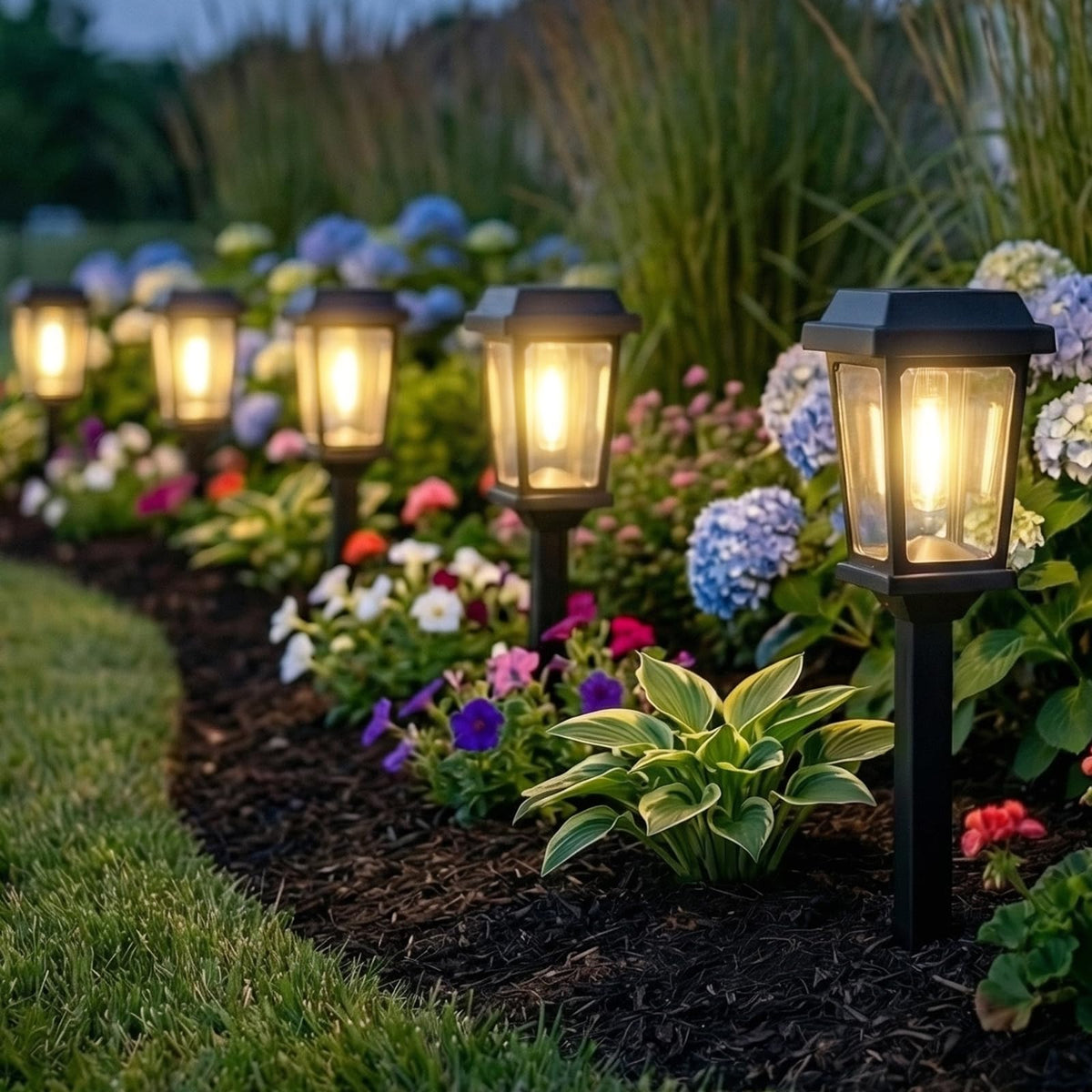 8-Pack 17-Inch Modern Solar Pathway Lights