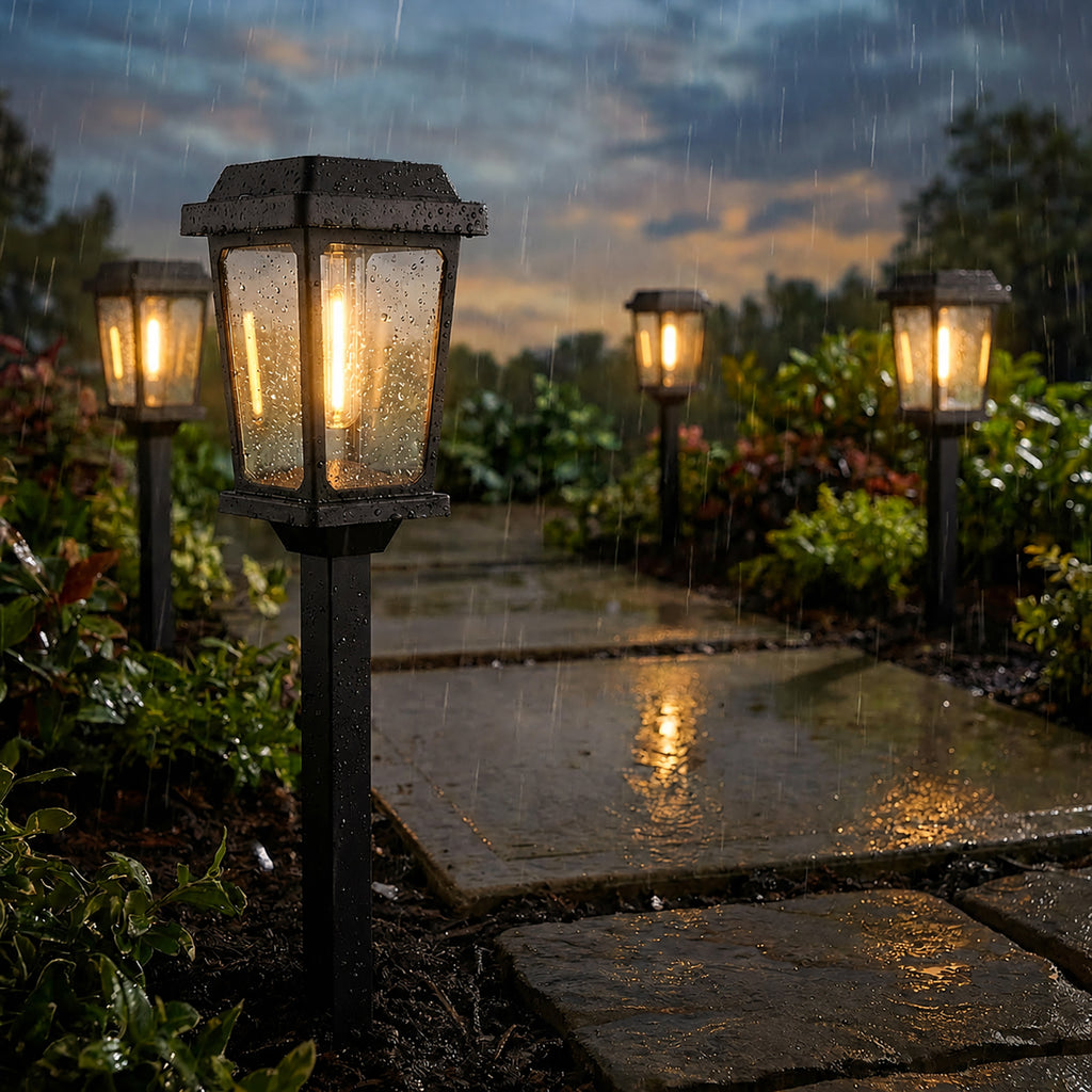 8-Pack 17-Inch Modern Solar Pathway Lights