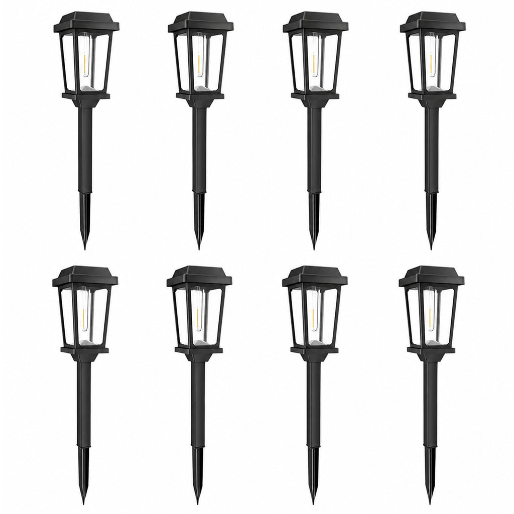 8-Pack 17-Inch Modern Solar Pathway Lights