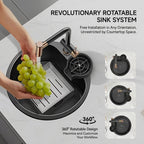 Orbico Deep-Basin Round Stainless Steel Kitchen Sink