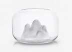 Snow Mountain Glass Bowl – Decorative Tabletop Centerpiece with a Frosted Glass Peak