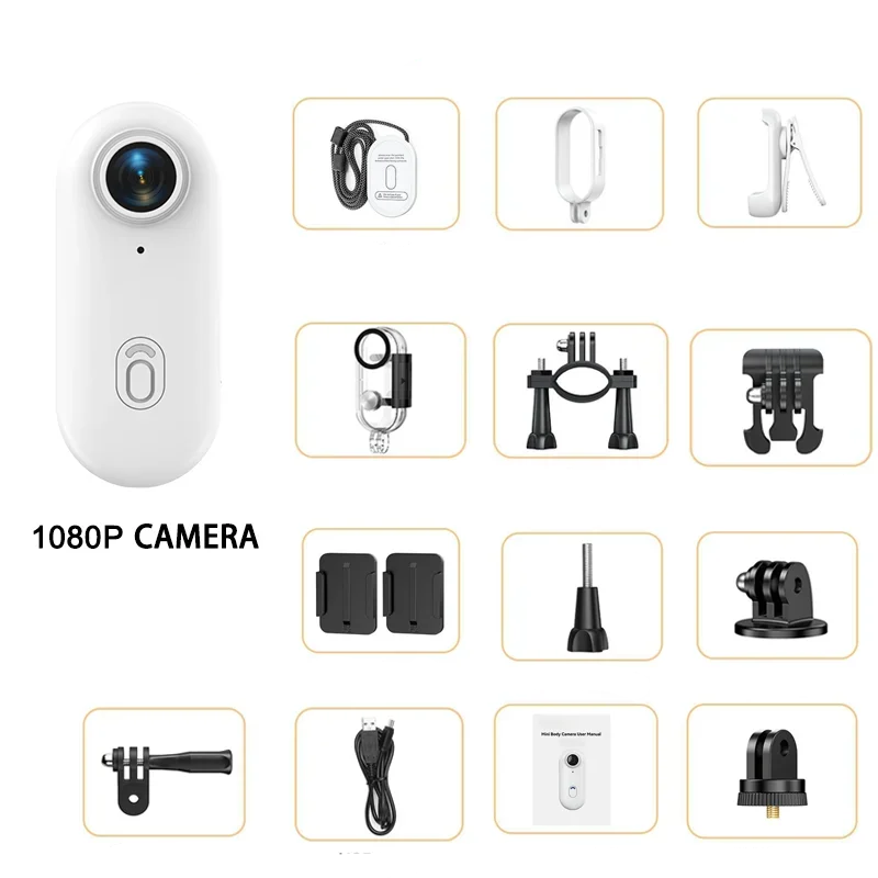 Ultra-Compact 4K WiFi Action Camera – Wireless Mini Bodycam for Motorcycle Helmet Perfect for Capturing Every Outdoor Adventure