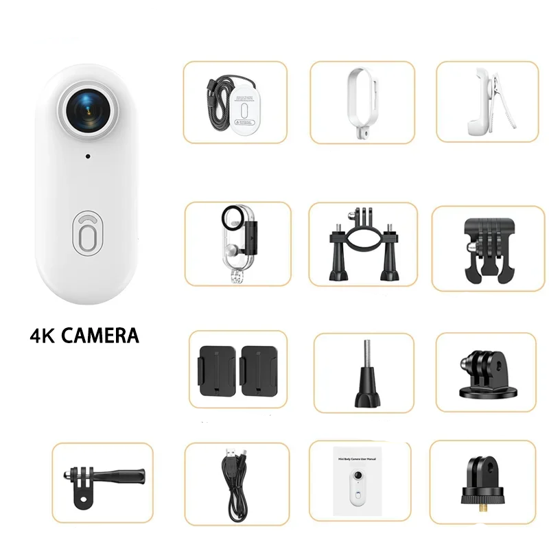 Ultra-Compact 4K WiFi Action Camera – Wireless Mini Bodycam for Motorcycle Helmet Perfect for Capturing Every Outdoor Adventure