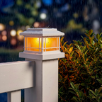 Solar Post Cap Lights with Steady and Flickering Modes