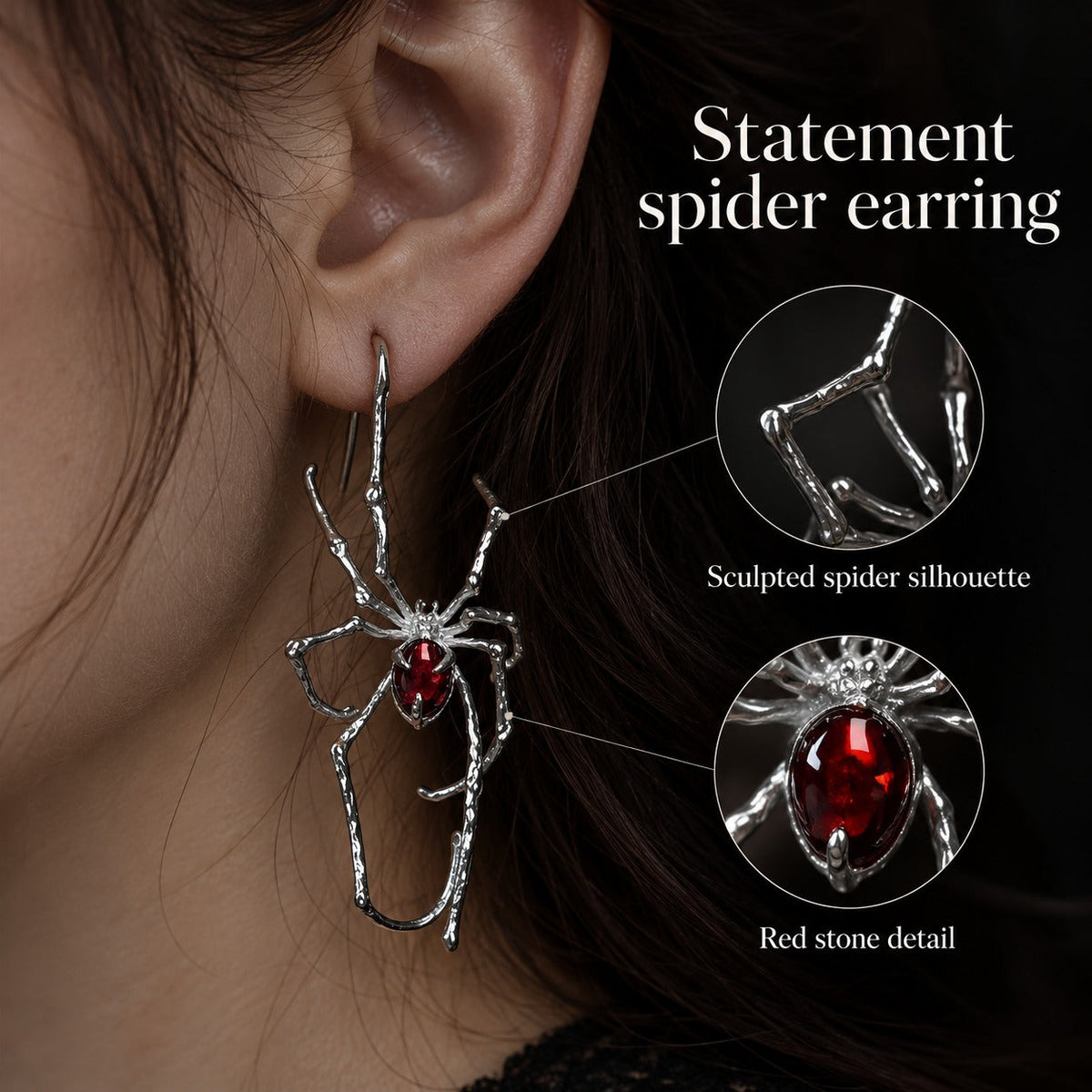 Midnight Spider Earrings