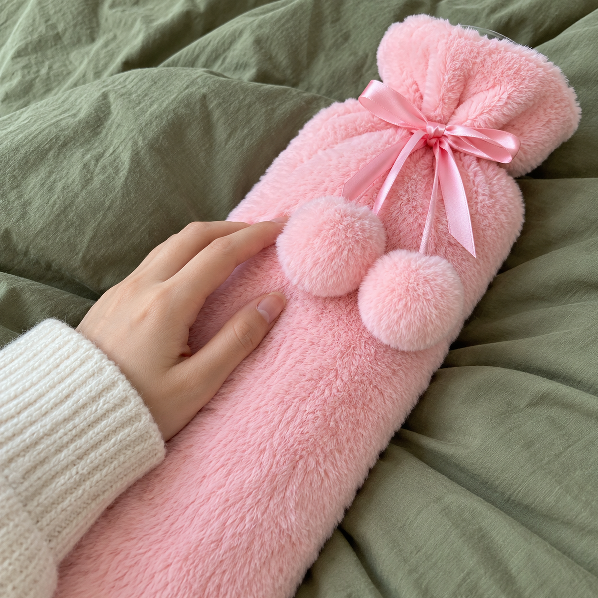 Long Winter Hot Water Bottle Plush Bed Warmer