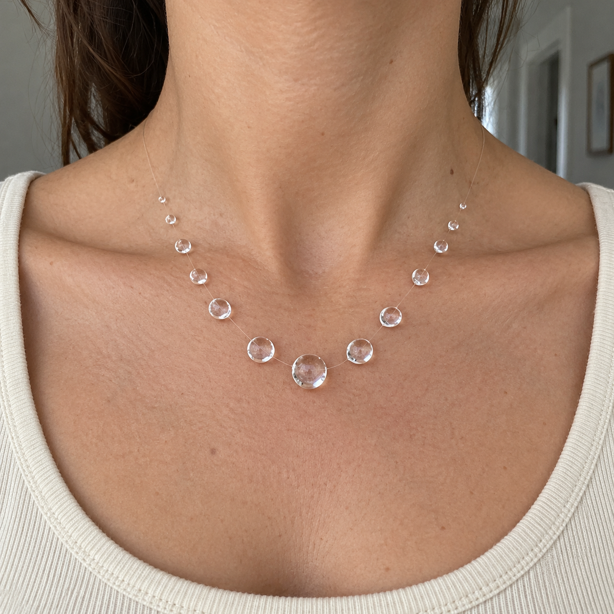 Melting Ice Floating Pendant Necklace