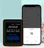WiFi Air Quality Monitor – 15-in-1 Portable Rechargeable Smart AQI Detector with CO2, PM2.5, TVOC & Mobile App Control