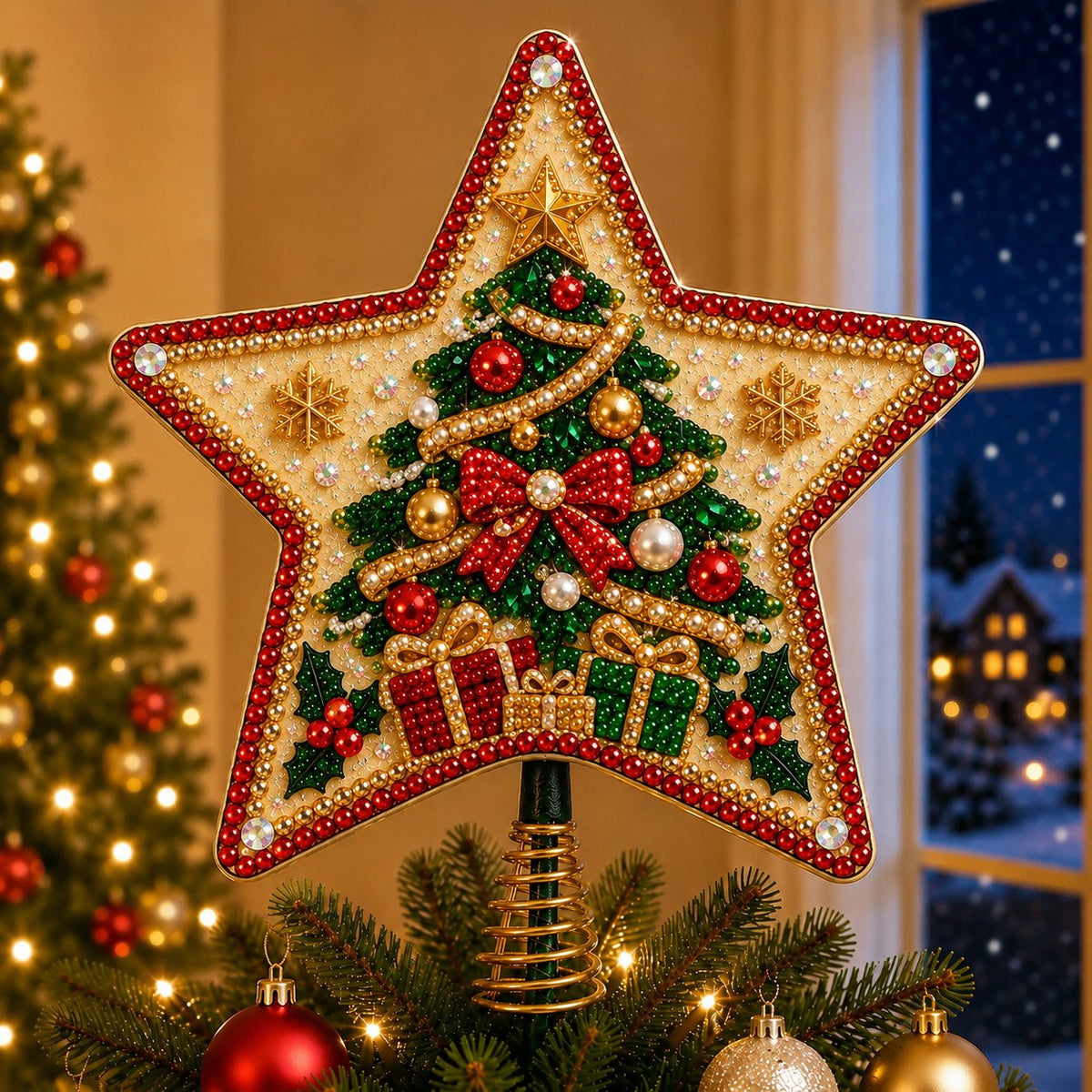 Pearl Diamond Art Christmas Tree Topper DIY Kit