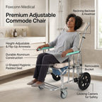 Safe Seat Adjustable Shower Patient Transport Chair