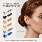 Bolt Head Industrial Screw Stud Earrings