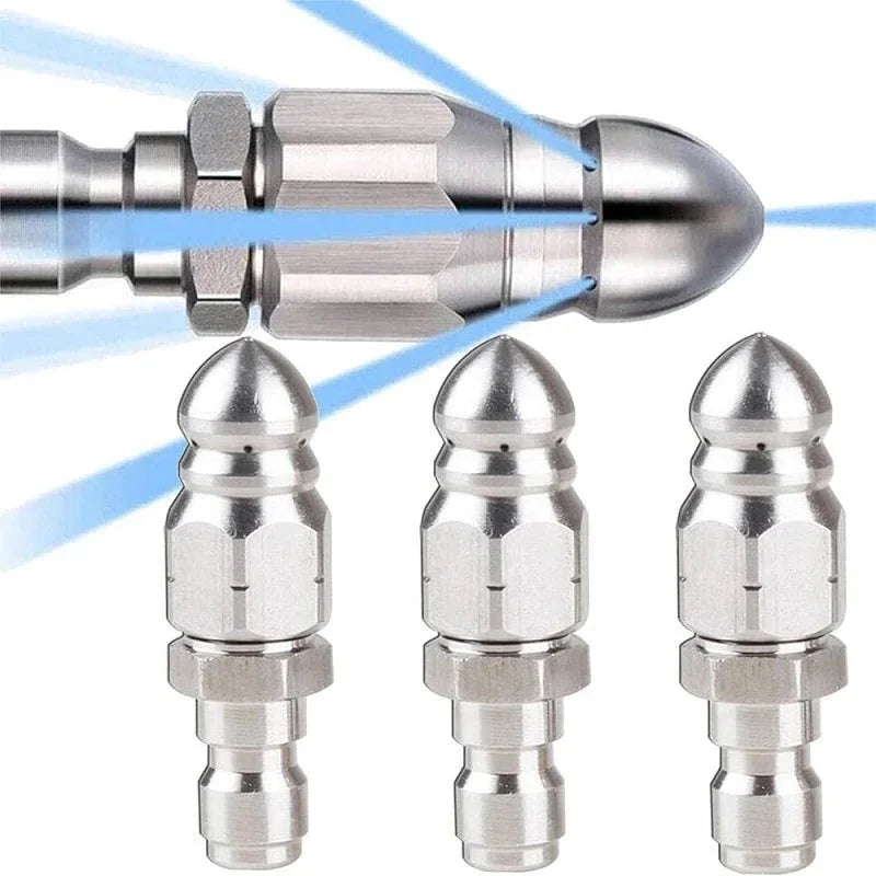Pressure Washer Sewer Jetter Nozzle with One Fourth Inches Quickly Connector