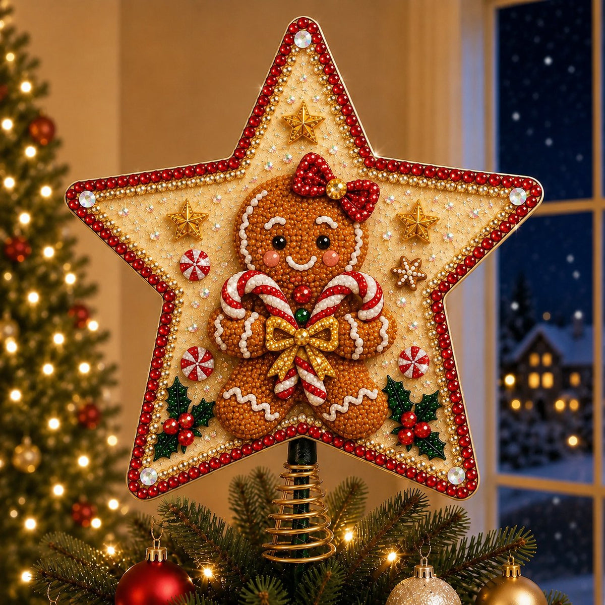 Pearl Diamond Art Christmas Tree Topper DIY Kit