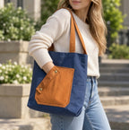 Pocket Plus Canvas Tote Shoulder Bag