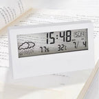 Thermo-Hygrometer Alarm Clock - Electronic Weather Display for Bedroom & Desk