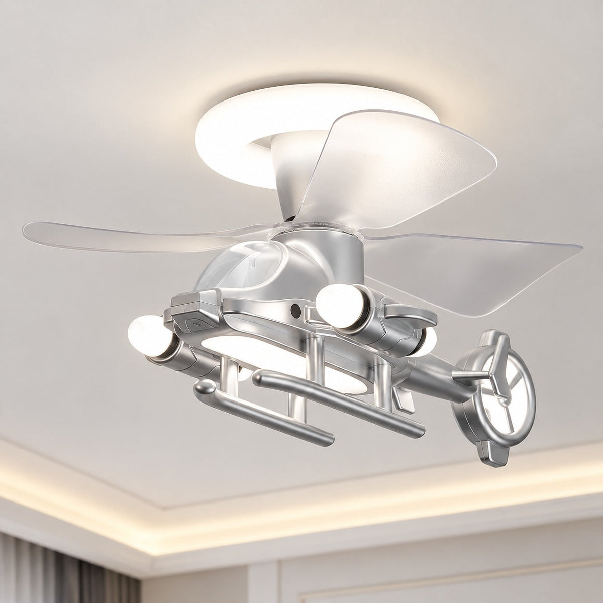 Sky Captain Helicopter Ceiling Fan Light