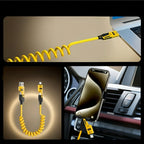 Retractable Charging Cable – 65W 4-in-1 Zinc Alloy High-Speed Universal Charger for iPhone, Samsung, Huawei, and More