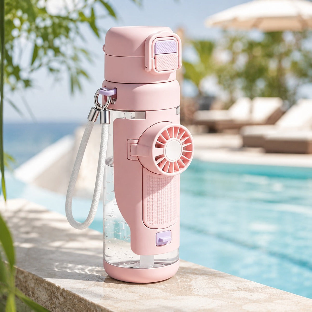 Polar Pour Portable Misting Fan Water Bottle