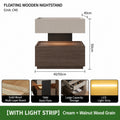 Backlit Edge Modern Floating Wall Nightstand