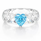 Blush Bloom Crystal Heart Ring