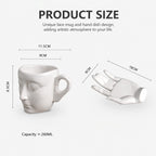 Quiet Mind Artistic Ceramic Face Mug