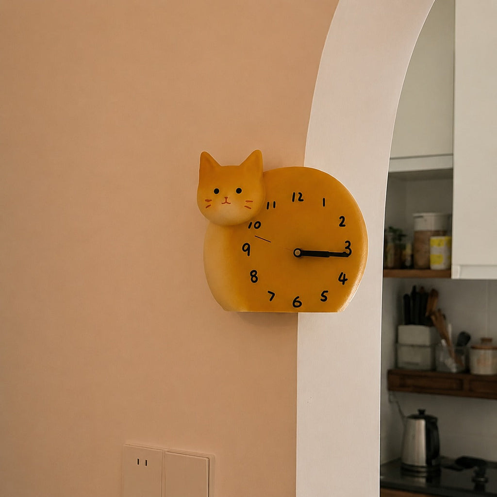 Purrfect Timing 3D Corner Cat Clock