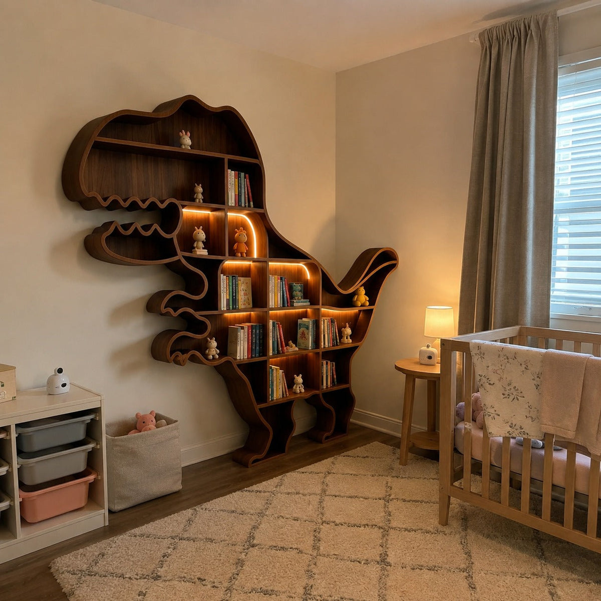 Roar & Read Dinosaur Kids Bookshelf Storage