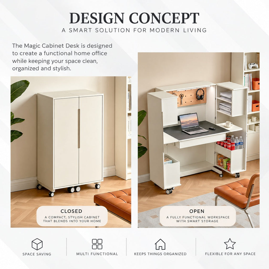 Everything in Place Foldable Home Office Desk