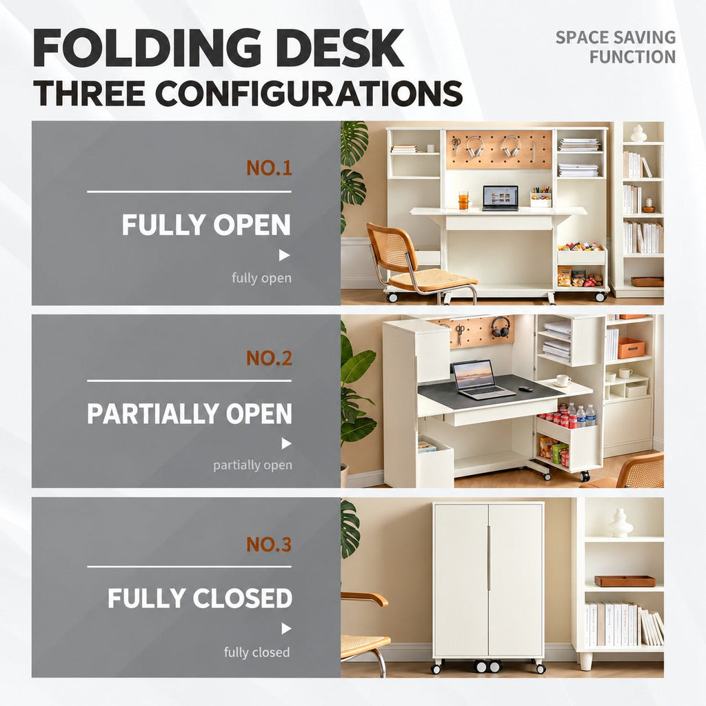 Everything in Place Foldable Home Office Desk