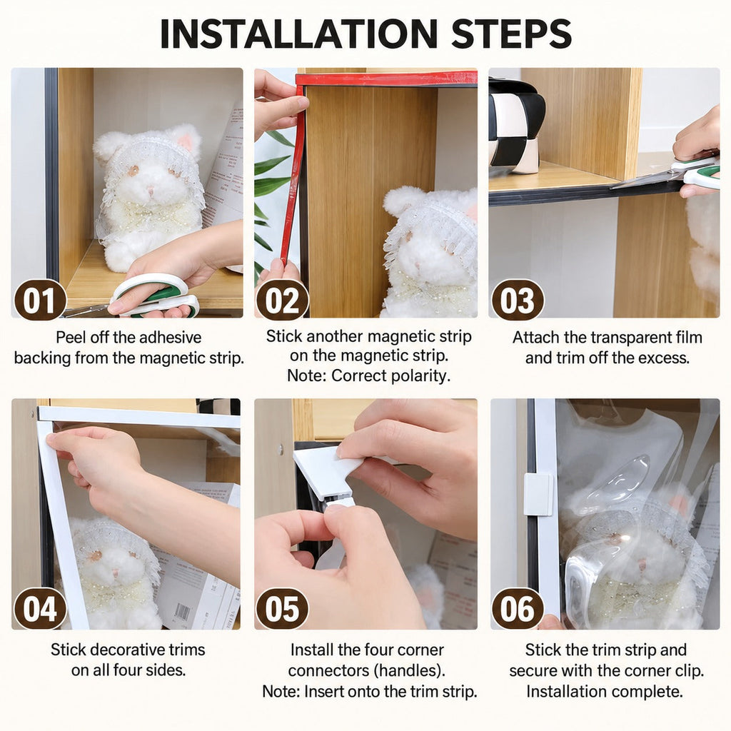 Dust Shield Clear Magnetic Shelf Cover