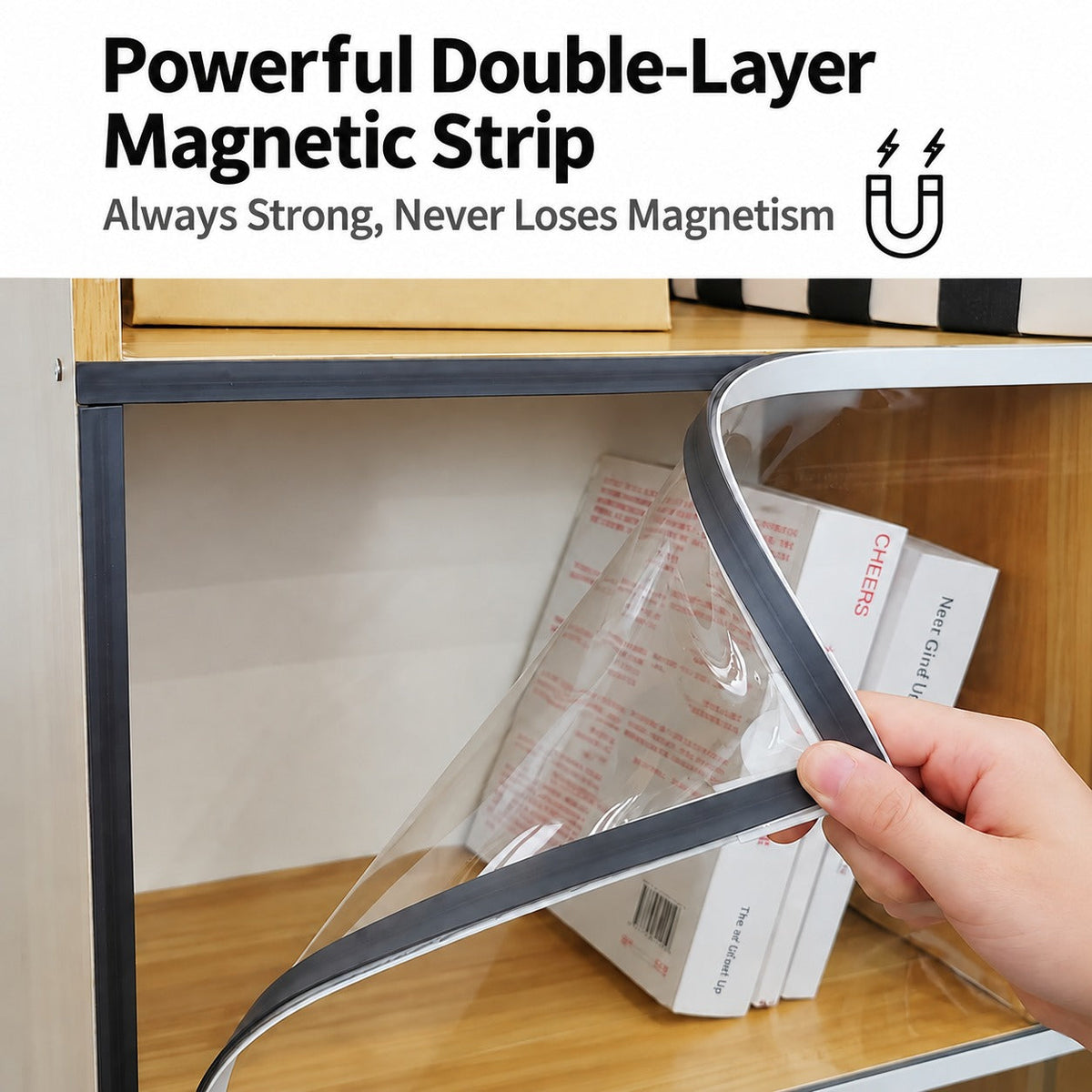 Dust Shield Clear Magnetic Shelf Cover