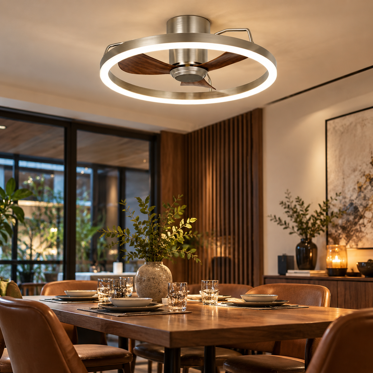 Ring Glow Retractable Blade Fan