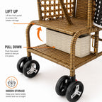 Bellaria Lightweight Vintage Rattan Summer Baby Stroller