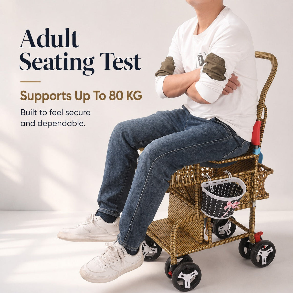 Bellaria Lightweight Vintage Rattan Summer Baby Stroller