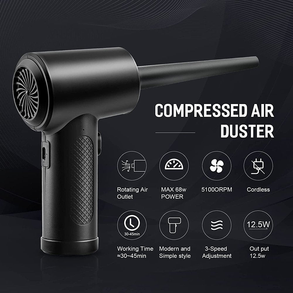 Cordless Rechargeable Air Duster - 51000 RPM Compressed Air Blower