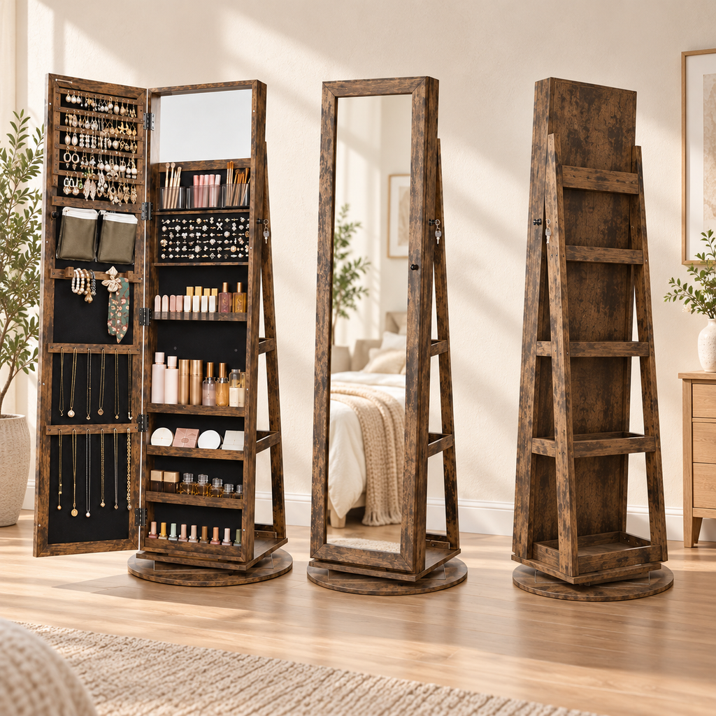 One Spin Away Full Length Jewelry Cabinet