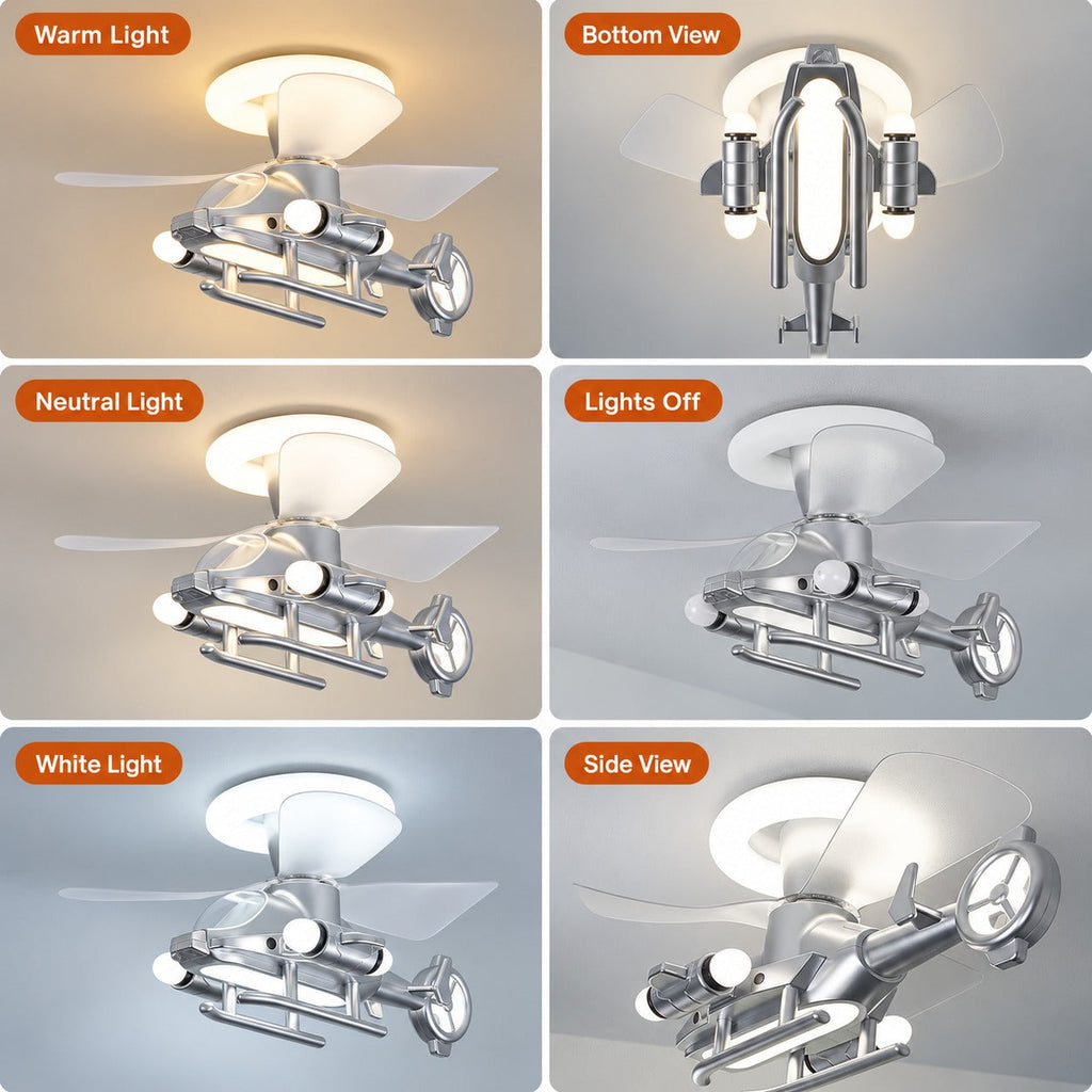 Sky Captain Helicopter Ceiling Fan Light