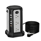 Upgraded Surge Protector Tower – 12 AC Outlets & 5 USB Ports with 10.2ft Cord, Must-Have Charging Station for Home, Office, Travel