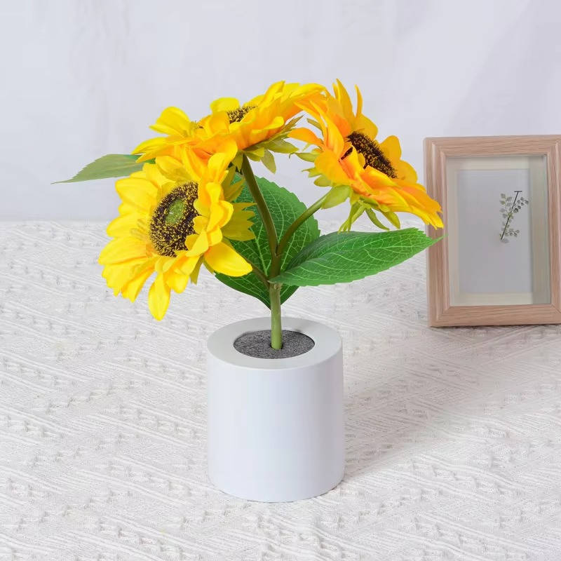 Rechargeable Sunflower LED Night Light with Two Brightness Levels
