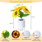 Rechargeable Sunflower LED Night Light with Two Brightness Levels