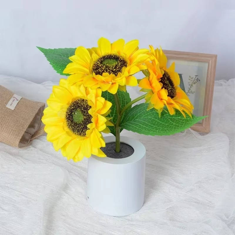 Rechargeable Sunflower LED Night Light with Two Brightness Levels
