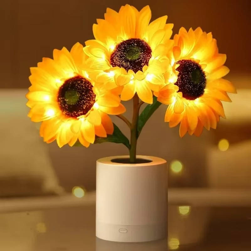 Rechargeable Sunflower LED Night Light with Two Brightness Levels
