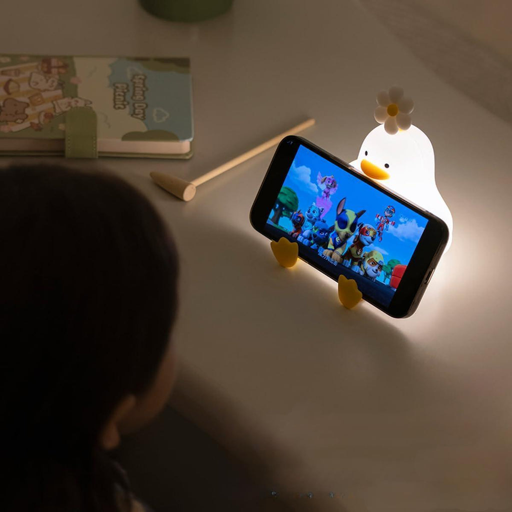 Duck LED Night Lamp – USB Rechargeable Silicone Light with Touch Sensor & Timer, Perfect for Kids' Bedrooms and Thoughtful Gifts